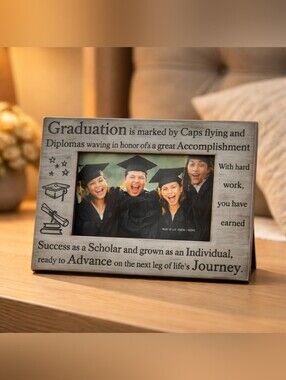NWOB Graduation Themed Photo Frame - Gray Pewter